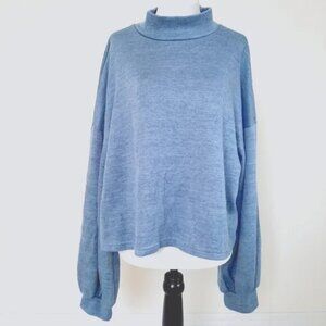 SHEIN Mock-Neck Drop Shoulder Balloon Sleeve Top SIZE XL